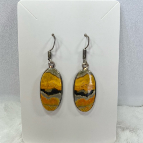 Jewelry - Bumble Bee 🐝 Jasper 925 Gemstone Earrings